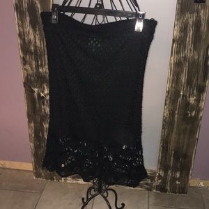 Black crochet skirt